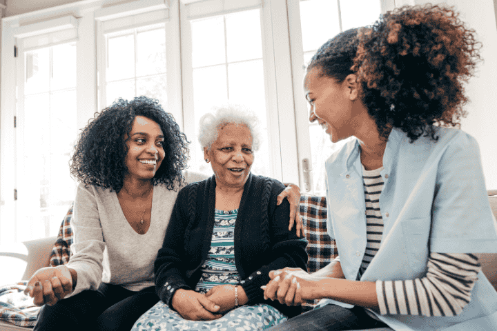 3 women talking and laughing 3 women talking and laughing