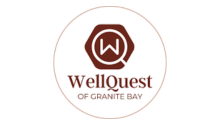 Brown circle with W hexagon graphic and WellQuest of Granite Bay logo