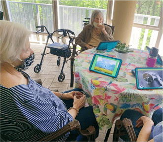 senior living residents in group activity