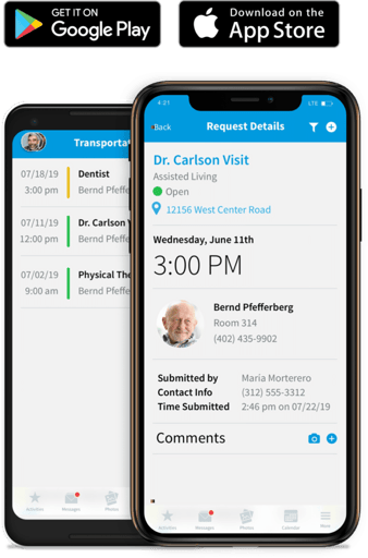 Staff, residents and family members can easily access transportation details
