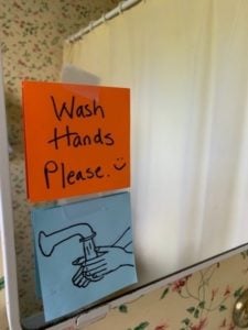 reminder to wash hands