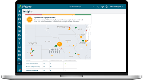 Insights map on laptop