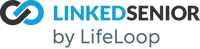 Medium blue and black Linked Senior by LifeLoop logo