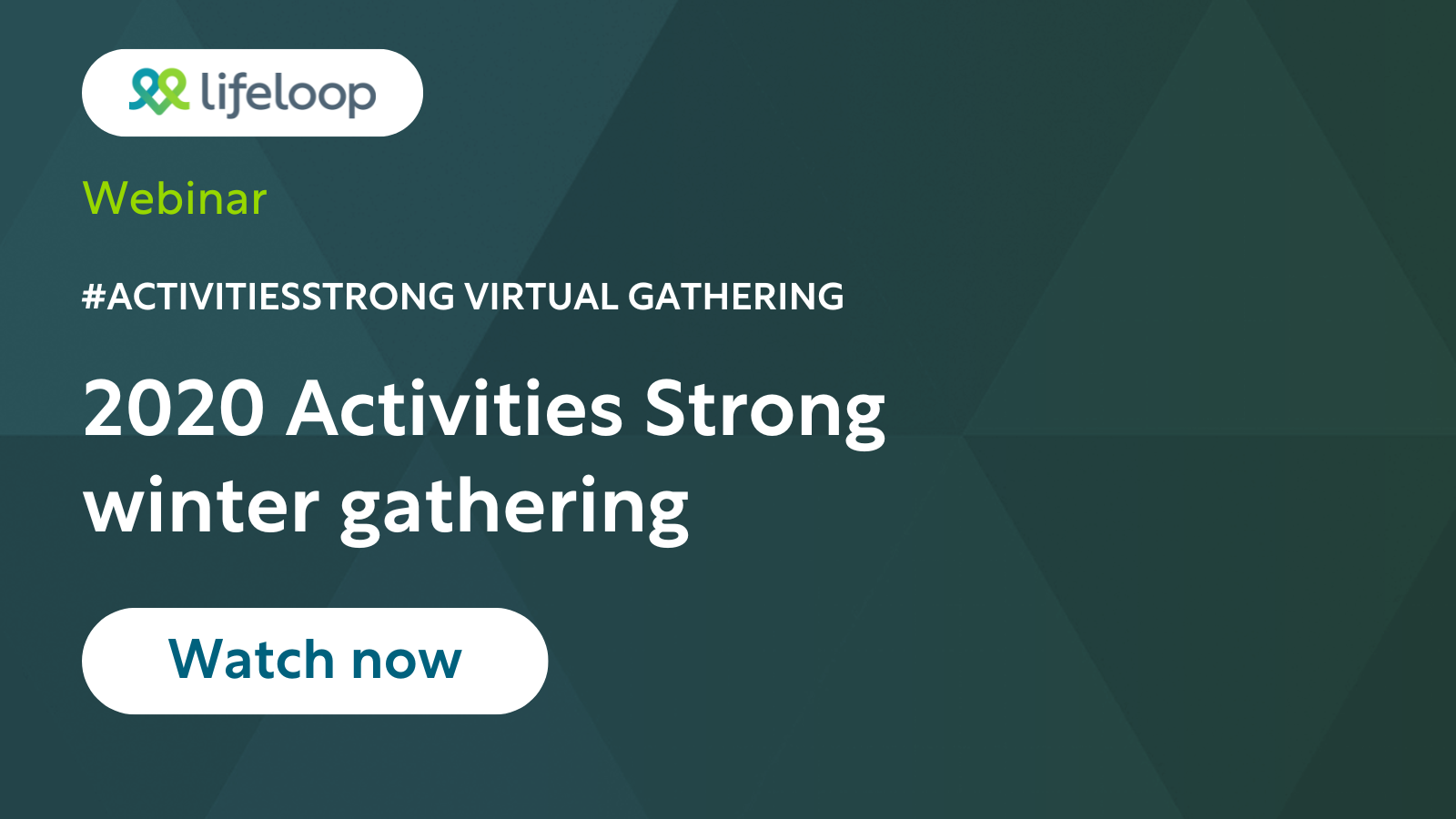 2020 Activities Strong Winter Gathering in white text on dark green background