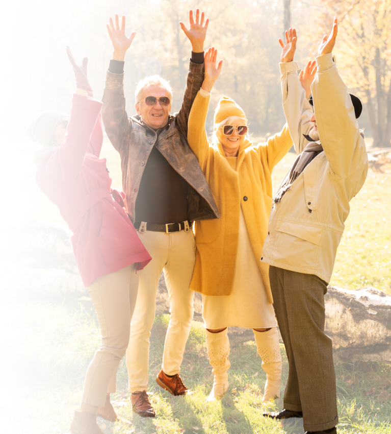 Group of older adults celebrating